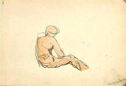 Sketchbook 32, A Man with a Cap Sitting by Theo van Doesburg Centraal Museum AB4136-G