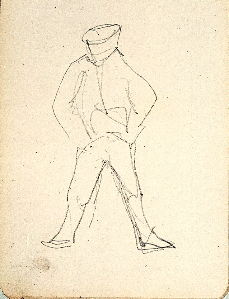 Sketchbook 18, A Man Standing with Legs Astride by Theo van Doesburg Centraal Museum AB4138-AC