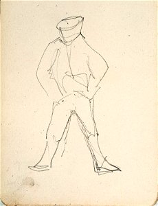 Sketchbook 18, A Man Standing with Legs Astride by Theo van Doesburg Centraal Museum AB4138-AC