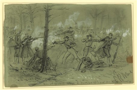 Skirmish between the Brooklyn 14th and 300 Rebel Cavalry (sic) LCCN2004661203