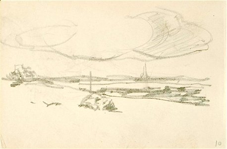 Sketchbook 38, Landscape with Church Steeple by Theo van Doesburg Centraal Museum AB4113-K
