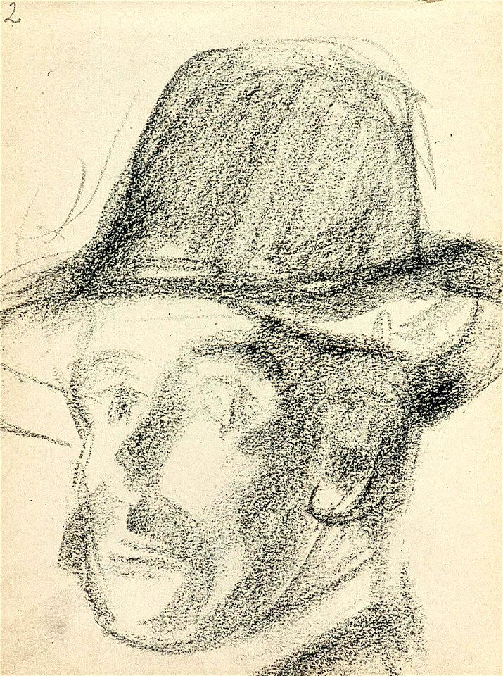 Sketchbook 7, Self-Portrait with Hat by Theo van Doesburg Centraal Museum AB4120-B