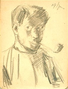 Sketchbook 27, Self-Portrait with Pipe by Theo van Doesburg Centraal Museum AB4126-C