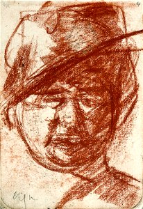 Sketchbook 33, Portrait of a Man with a Hat by Theo van Doesburg Centraal Museum AB4114-D