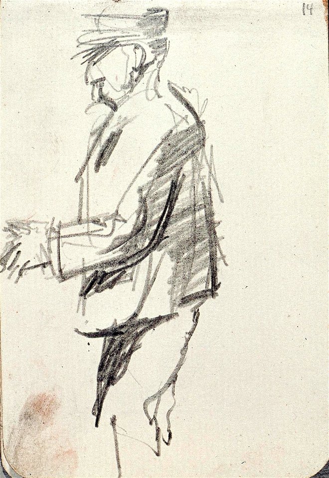 Sketchbook 35, Man with Cap Standing by Theo van Doesburg Centraal Museum AB4132-O