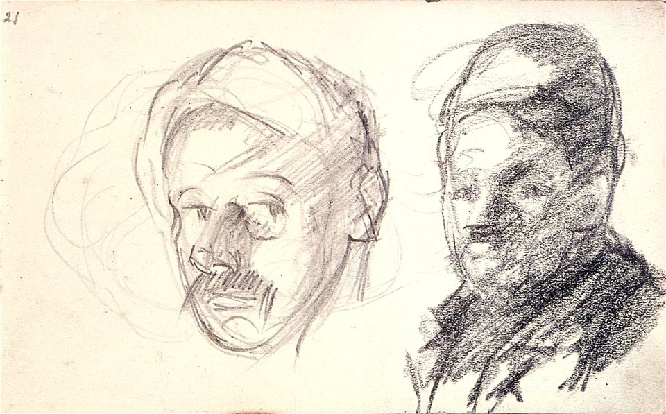 Sketchbook 30, Two Portraits by Theo van Doesburg Centraal Museum AB4137-V