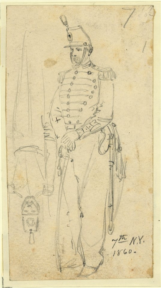 Sketches of soldiers wearing the 7th New York Cavalry regiment uniform LCCN2004660039