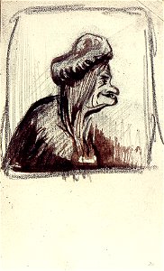 Sketchbook 31, Caricature Female Head by Theo van Doesburg Centraal Museum AB4115-V