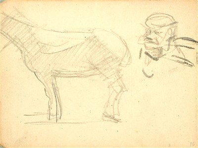 Sketchbook 27, Sketch of a Horse and the Portrait of a Man by Theo van Doesburg Centraal Museum AB4126-P