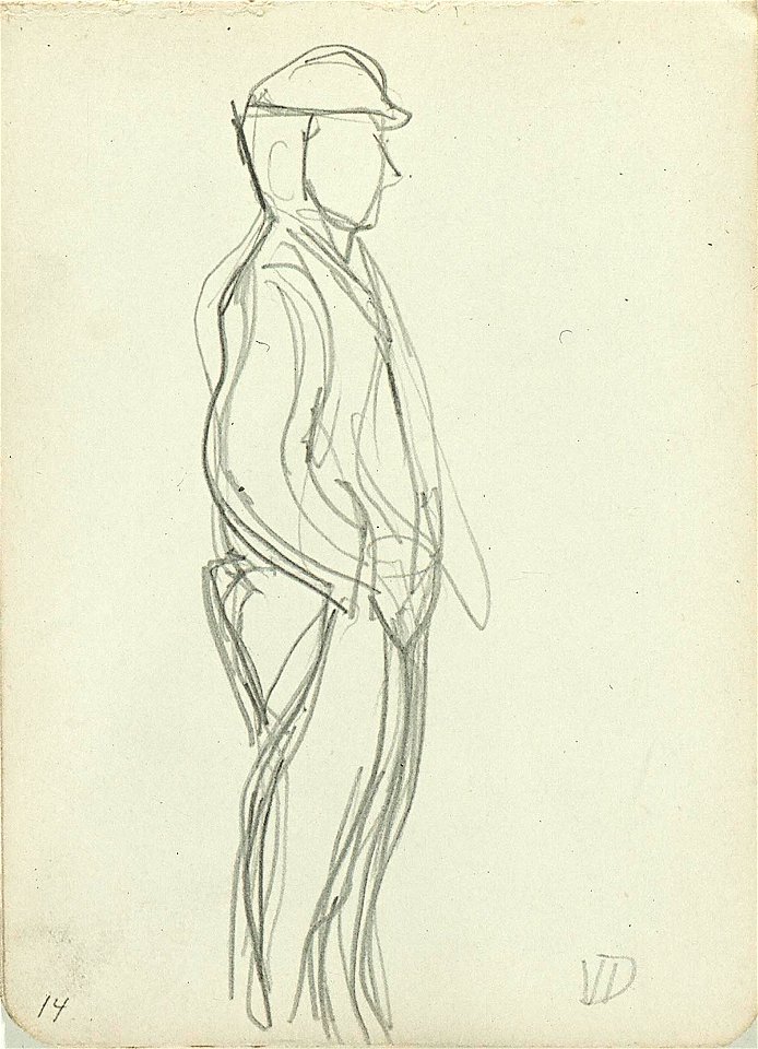 Sketchbook 6, A Man with a Cap Standing by Theo van Doesburg Centraal Museum AB4130-P