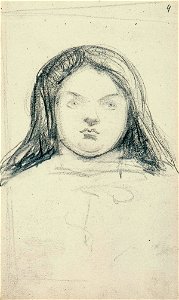 Sketchbook 31, Portrait of a Young Woman with Loose Hair by Theo van Doesburg Centraal Museum AB4115-D