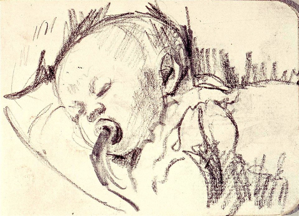 Sketchbook 33, Baby with a Pacifier by Theo van Doesburg Centraal Museum AB4114-E