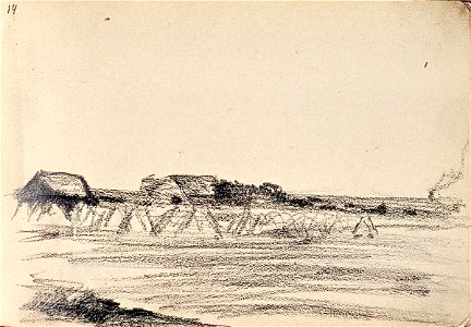 Sketchbook 32, Landscape with Farmhouses and Wheat Sheafs by Theo van Doesburg Centraal Museum AB4136-O