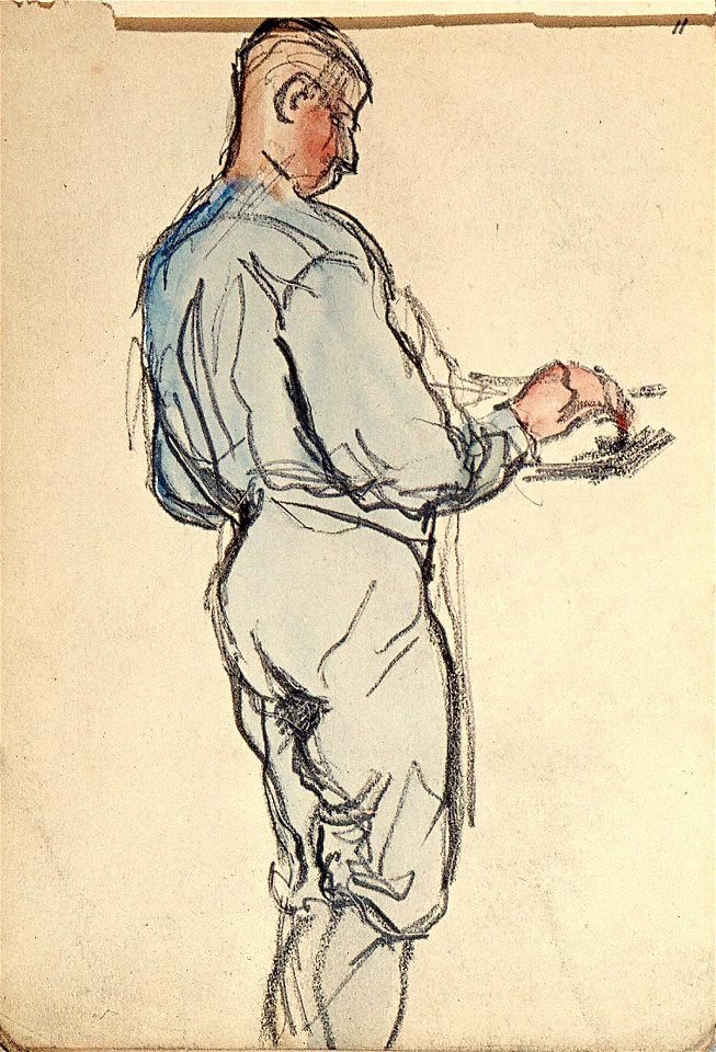 Sketchbook 32, A Man Drawing by Theo van Doesburg Centraal Museum AB4136-L
