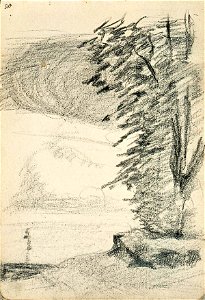 Sketchbook 32, Shore of a Lake with a Tree by Theo van Doesburg Centraal Museum AB4136-U