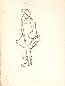 Sketchbook 18, A Man with a Cap, a Scarf and a Coat by Theo van Doesburg Centraal Museum AB4138-H