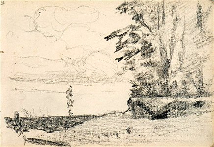Sketchbook 32, Shore of a Lake with a Tree by Theo van Doesburg AB4136-W