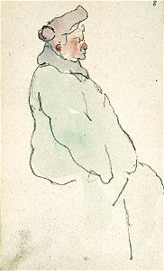 Sketchbook 30, A Woman in Profile Sitting by Theo van Doesburg Centraal Museum AB4137-H