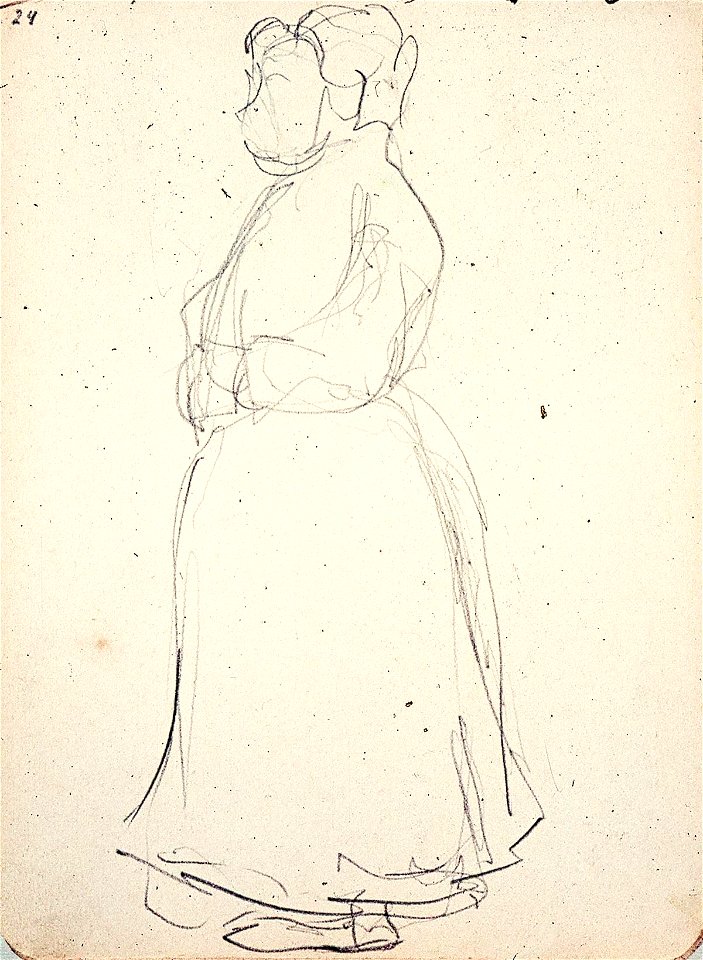 Sketchbook 18, A Woman Standing in Profile by Theo van Doesburg Centraal Museum AB4138-Z