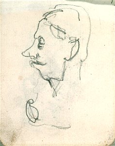 Sketchbook 36, Caricature Head by Theo van Doesburg Centraal Museum AB4127-A