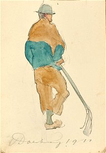 Sketchbook 1, Man with Golfclub by Theo van Doesburg Centraal Museum AB4134-K