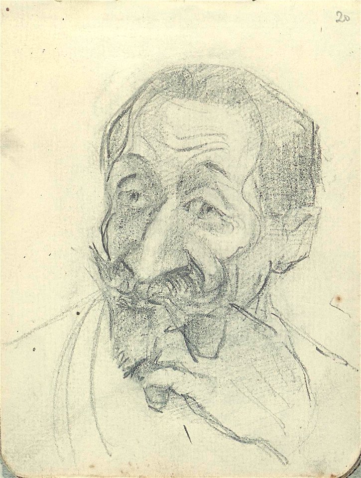 Sketchbook 37, Portrait of a Man Smoking a Pipe by Theo van Doesburg Centraal Museum AB4117-V