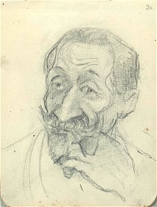 Sketchbook 37, Portrait of a Man Smoking a Pipe by Theo van Doesburg Centraal Museum AB4117-V