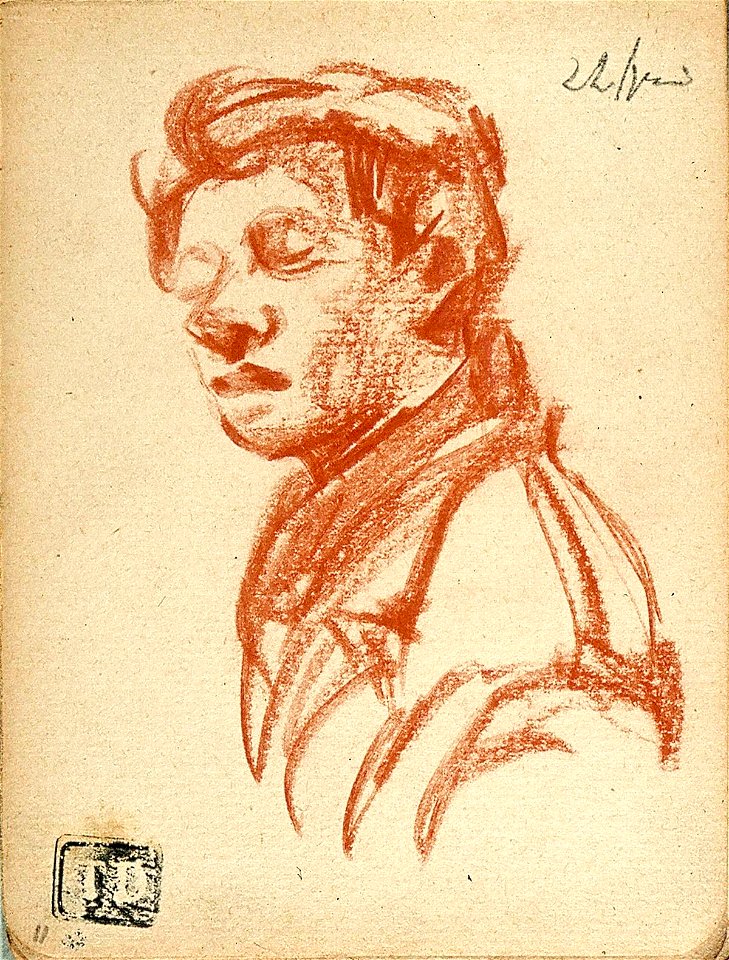 Sketchbook 27, Portrait of a Man with Eyes Half Closed by Theo van Doesburg Centraal Museum AB4126-K