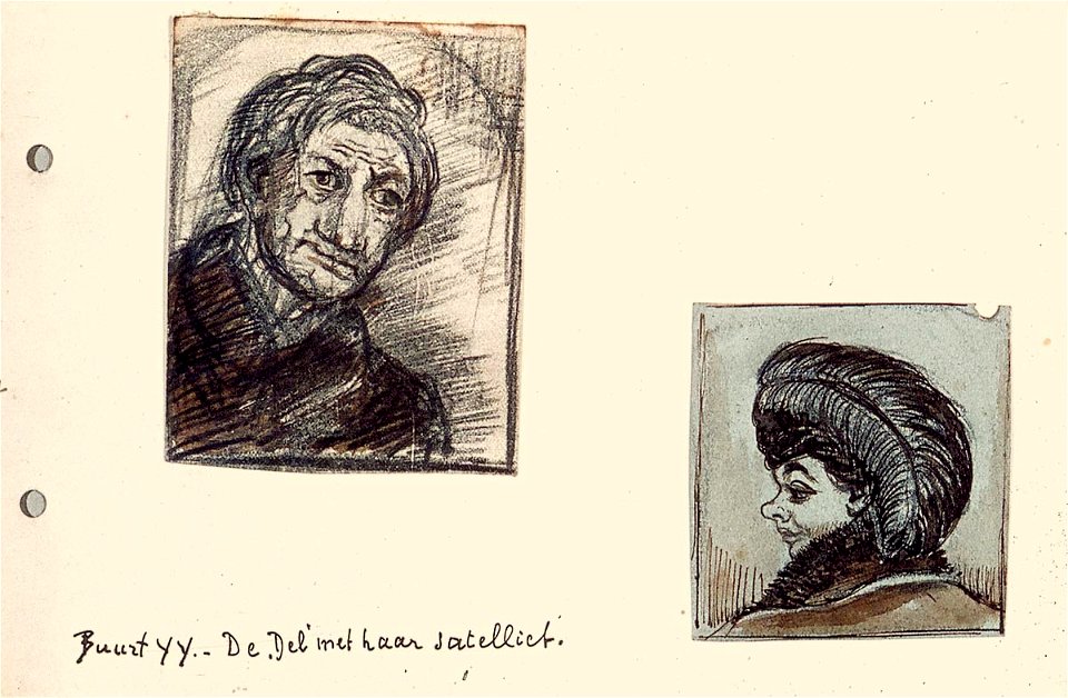 Sketchbook 40, Buurt YY. De Del met haar satelliet by Theo van Doesburg Joods Historisch Museum MB00767