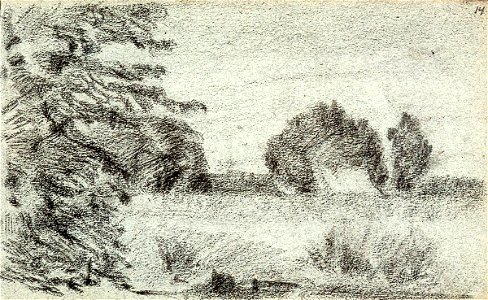Sketchbook 30, Landscape with a Tree and Boscage by Theo van Doesburg Centraal Museum AB4137-N
