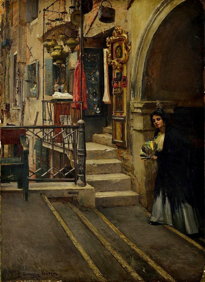 Skutecký Döme - Dáma s vejárom (1880)