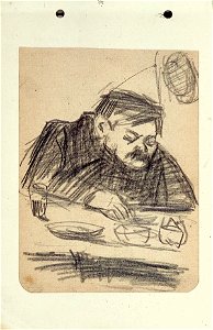 Sketchbook 40, A Man at the Table by Theo van Doesburg Joods Historisch Museum MB00802