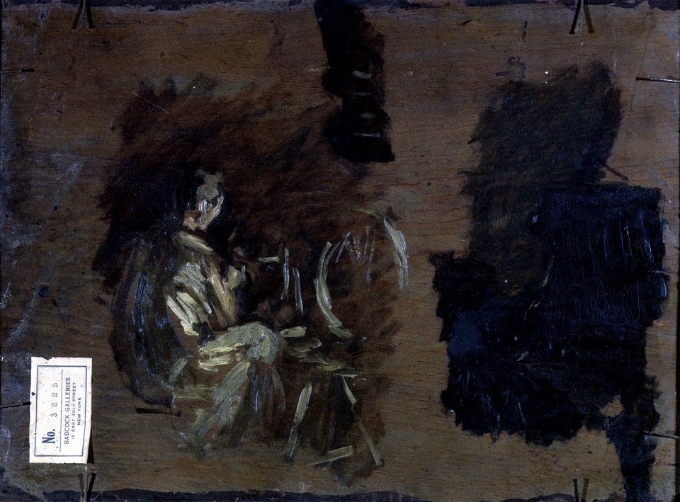 Sketches for 'Home-Spun' (verso), Top of painting at right, by Thomas Eakins