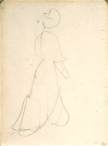 Sketchbook 18, A Woman with a Hat and a Long Dress by Theo van Doesburg Centraal Museum AB4138-AF