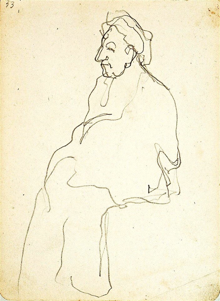 Sketchbook 18, An Old Woman Sitting by Theo van Doesburg Centraal Museum AB4138-AJ