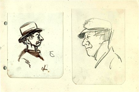 Sketchbook 40, Two Men by Theo van Doesburg Joods Historisch Museum MB00764