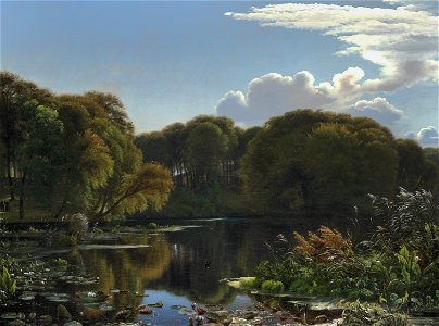P. C. Skovgaard - A summer day at a forest lake (1857)