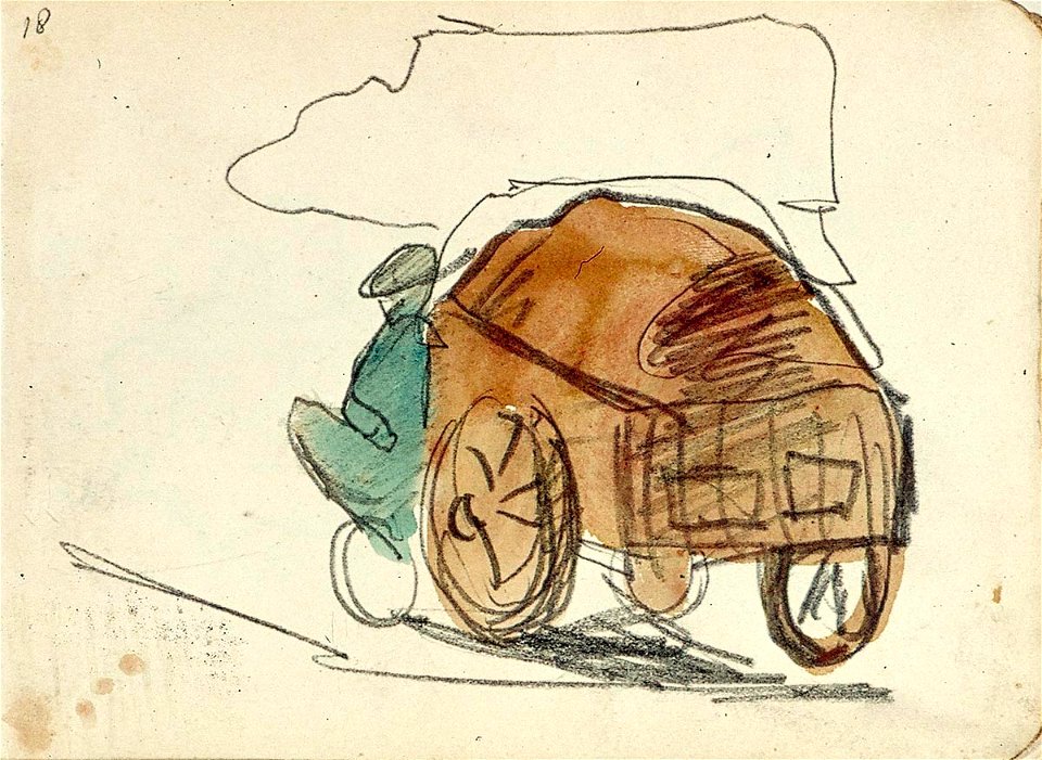 Sketchbook 5, A Man Leaning against a Cart by Theo van Doesburg Centraal Museum AB4141-R