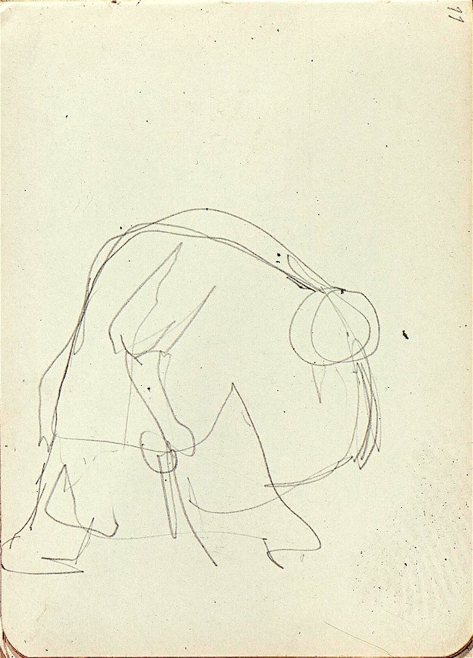 Sketchbook 6, A Figure Bending Over by Theo van Doesburg Centraal Museum AB4130-M