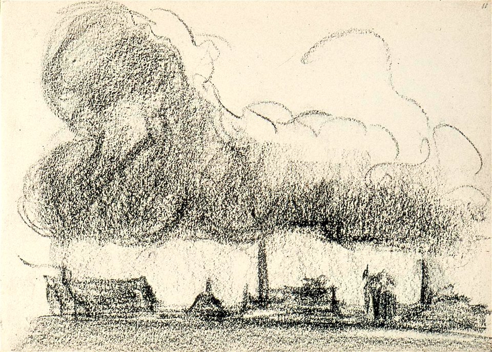 Sketchbook 20, Landscape with Houses and a Factory by Theo van Doesburg Centraal Museum AB4139-M