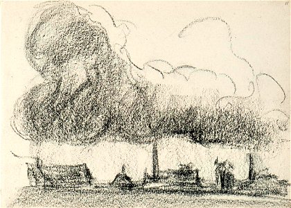 Sketchbook 20, Landscape with Houses and a Factory by Theo van Doesburg Centraal Museum AB4139-M