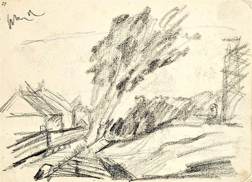 Sketchbook 24, Landscape with Houses and Trees by Theo van Doesburg Centraal Museum AB4128-AA