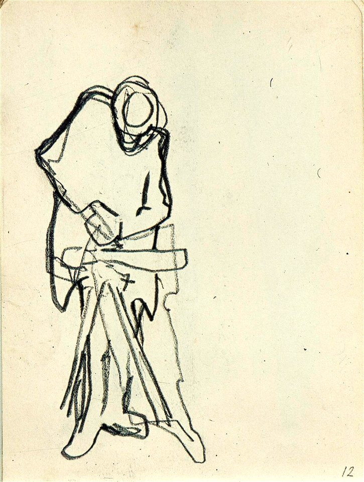 Sketchbook 5, A Man Standing at a Workbench by Theo van Doesburg Centraal Museum AB4141-L