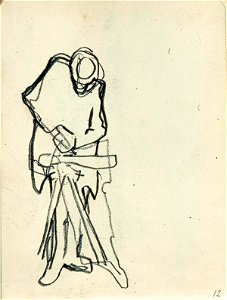 Sketchbook 5, A Man Standing at a Workbench by Theo van Doesburg Centraal Museum AB4141-L