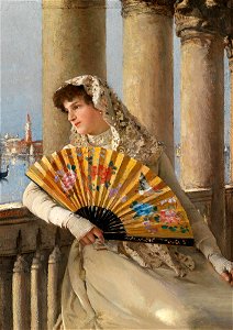 Dominik Skutecký - Venetian woman with yellow fan