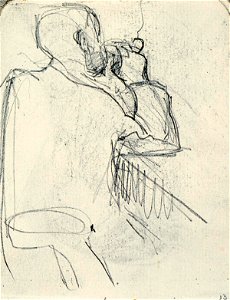 Sketsbook 37, A Man Smoking a Pipe Seen Shown Obliquely from the Right by Theo van Doesburg Centraal Museum AB4117-O
