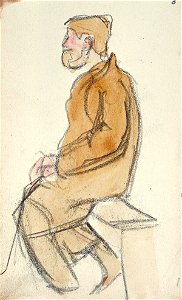 Sketchbook 30, A Man Sitting on a Bench by Theo van Doesburg Centraal Museum AB4137-F