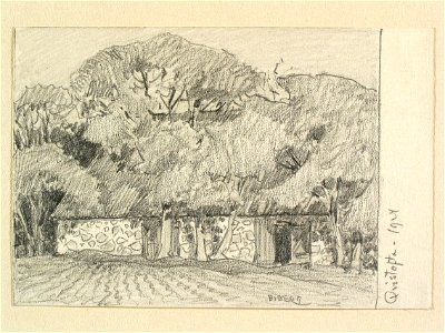 Skåne, Kvistofta. Teckning av Ferdinand Boberg - Nordiska museet - NMA.0088377