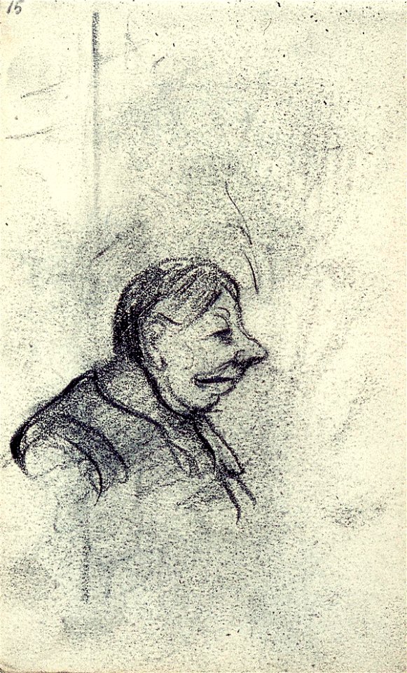 Sketchbook 31, Caricature Head in Profile by Theo van Doesburg Centraal Museum AB4115-Q