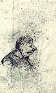 Sketchbook 31, Caricature Head in Profile by Theo van Doesburg Centraal Museum AB4115-Q